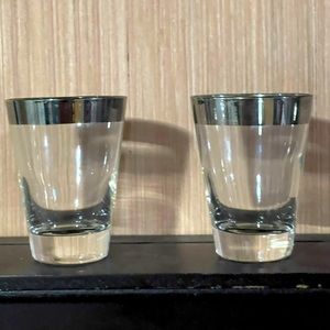 Dorothy Thorpe Silver Rimmed Whiskey Glasses